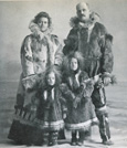 Isaac and Sadie Stringer with their two children - Herschel and Rowena - born without medical help on the Arctic Coast. Photo from the Anglican Church of Canada archives